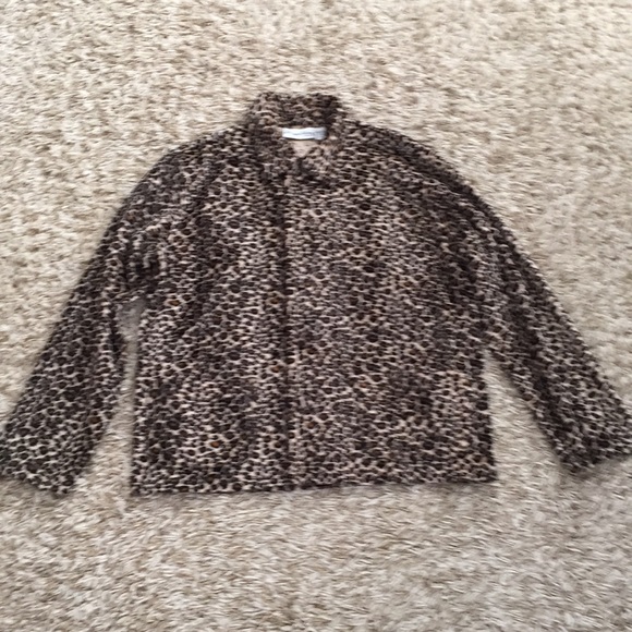 Chico’s Animal Print Jacket Blouse Medium/Size 1 - Picture 1 of 6